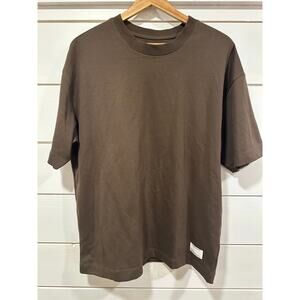 Reserved Supply Mens T-Shirt Oversized Fit Brown Size Medium